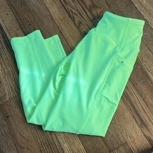 Lime/greenish yellow capri leggings